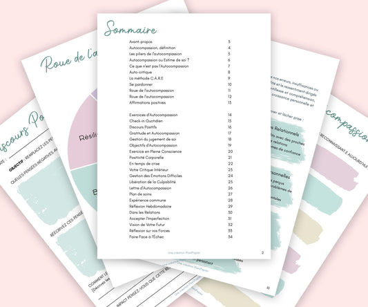 Journal d'Autocompassion – PDF de Réflexion & Bien-être émotionnel