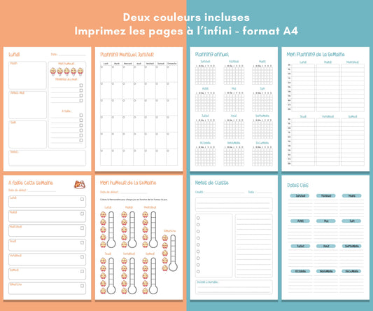 Planificateur TDAH spécial enfants, idéal primaire et collège