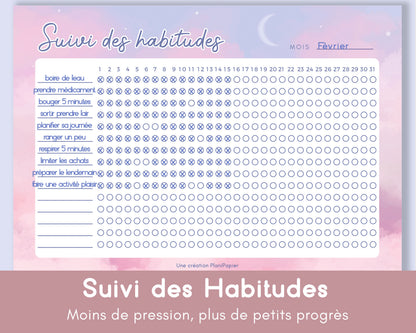 Feuille de Suivi des habitudes mensuel