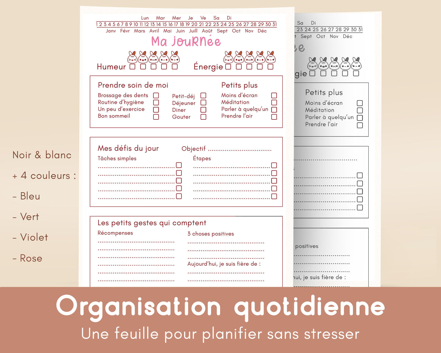 Suivi d’Humeur & Organisateur de Journée TDAH