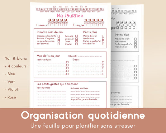 Suivi d’Humeur & Organisateur de Journée TDAH