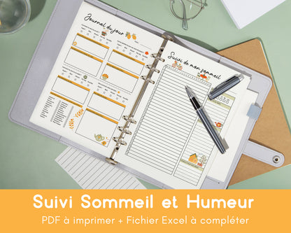Suivi d’Humeur & de Sommeil – Excel + PDF imprimable