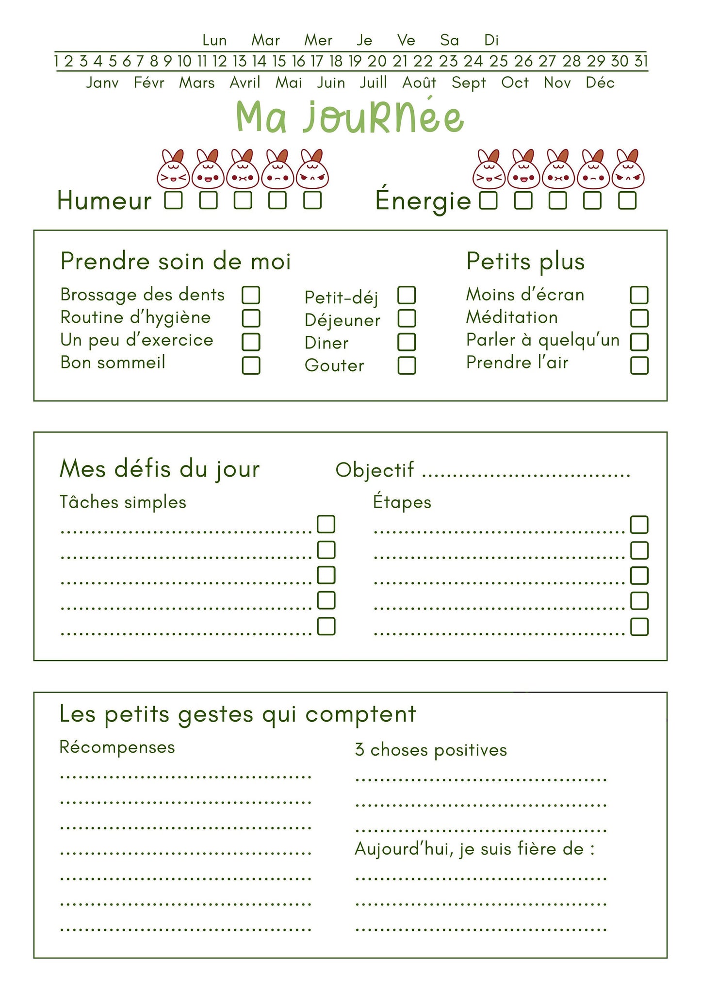 Suivi d’Humeur & Organisateur de Journée TDAH
