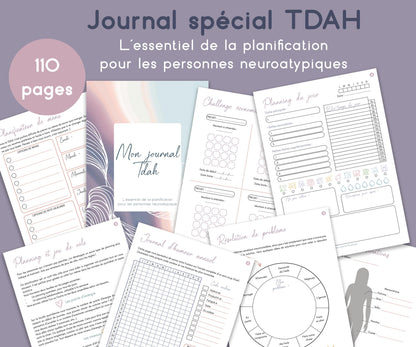 Journal d'aide pour le TDAH en français, PDF imprimable
