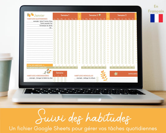 Suivi des habitudes mensuel - Google Sheets