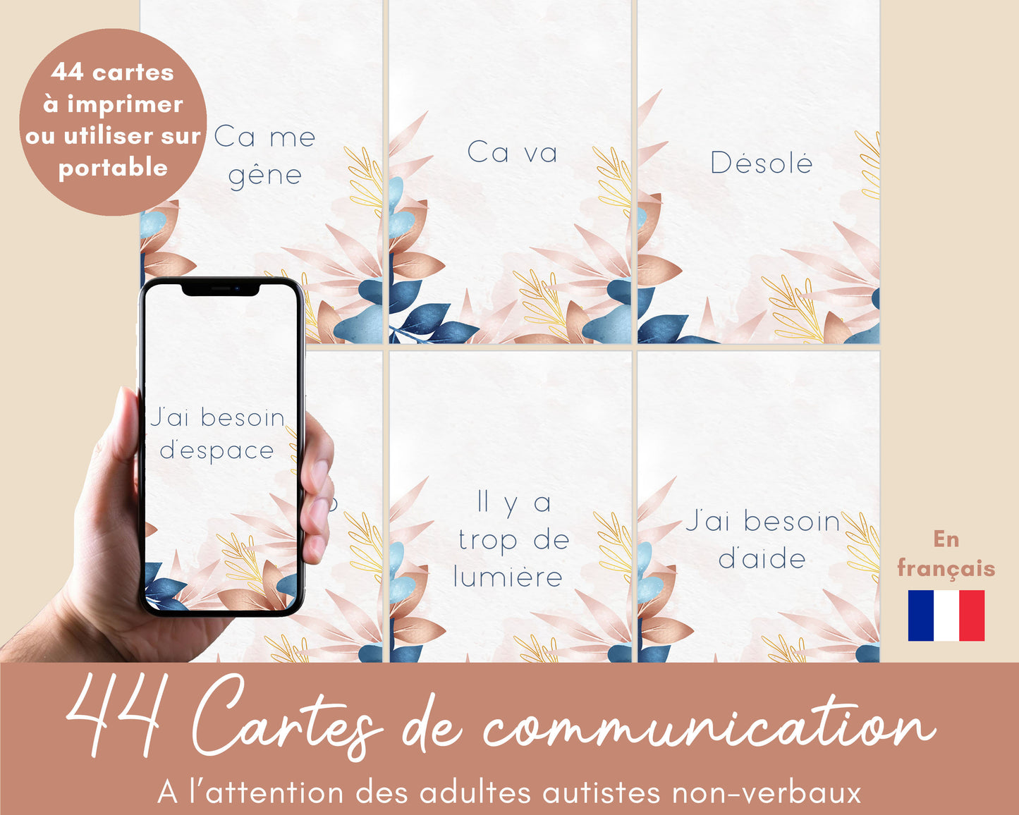Cartes de communication pour adulte autiste non-verbal