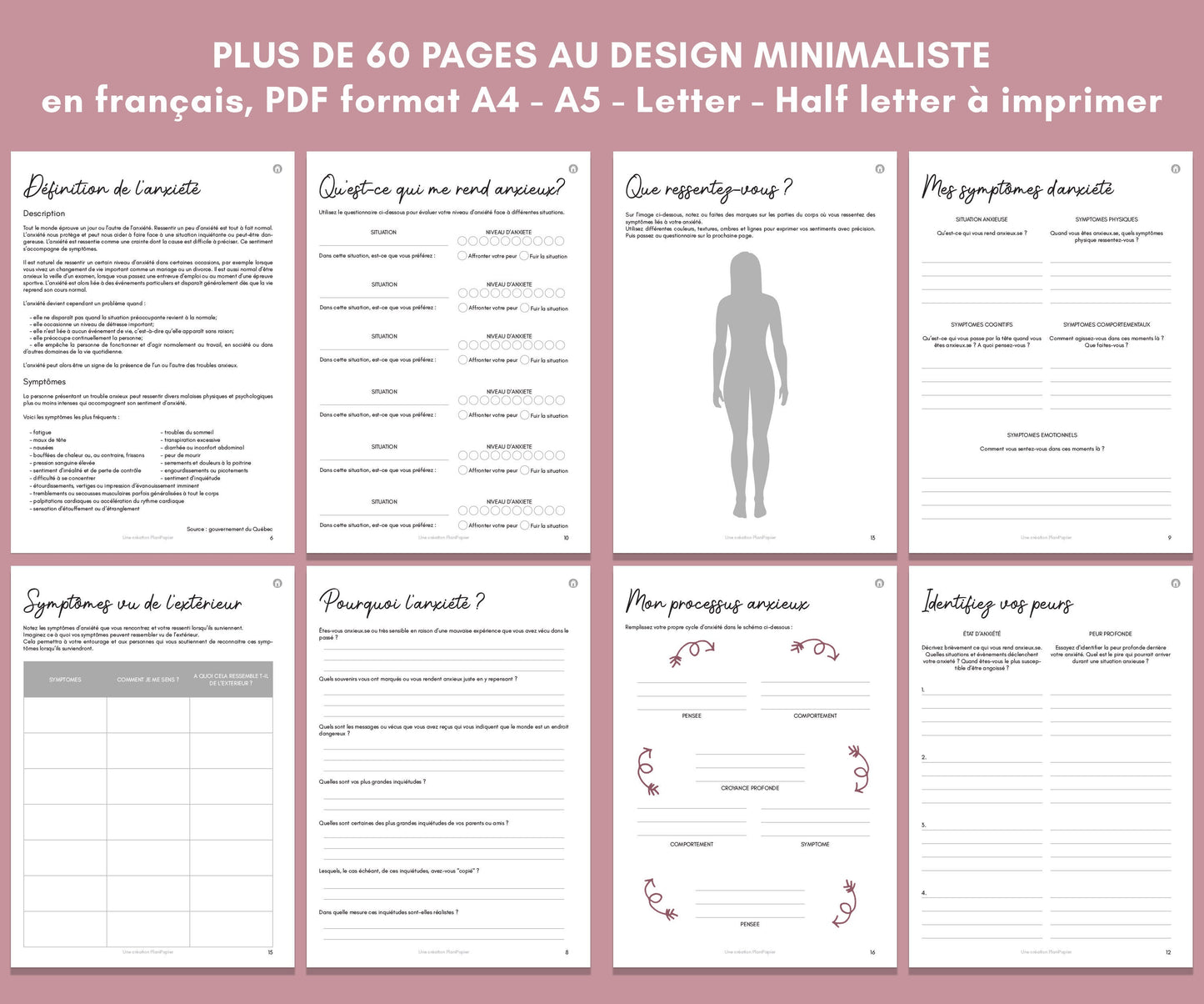 Journal d'autosoin spécial anxiété