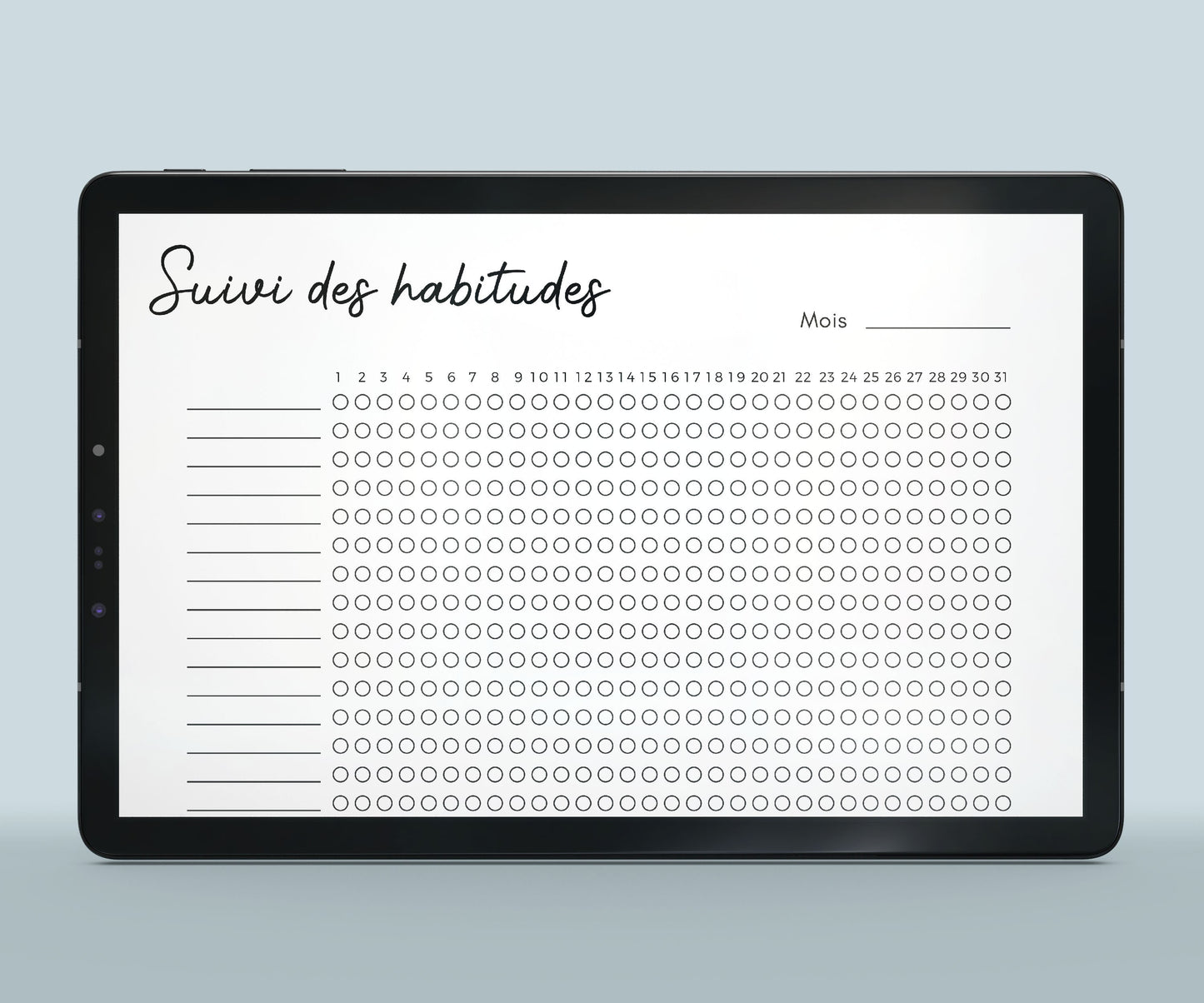 Feuille de Suivi des habitudes mensuel