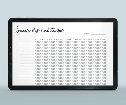 Feuille de Suivi des habitudes mensuel