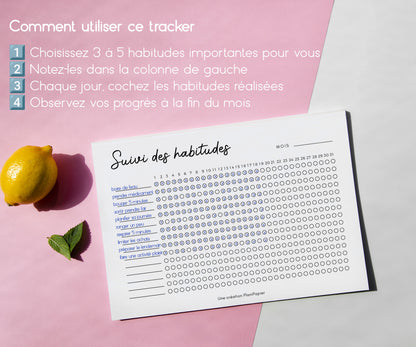 Feuille de Suivi des habitudes mensuel