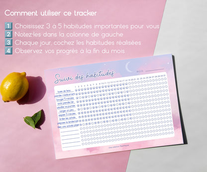 Feuille de Suivi des habitudes mensuel