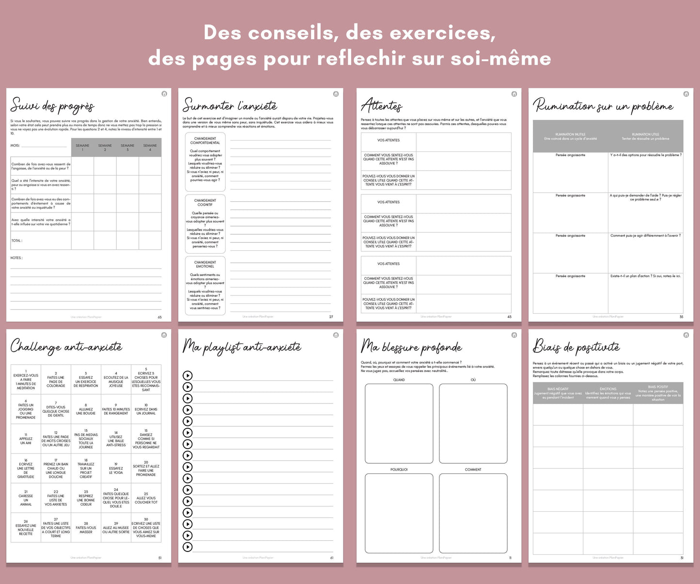 Journal d'autosoin spécial anxiété