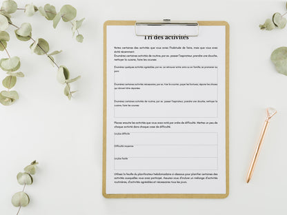 Journal d'autosoin anti dépression, PDF imprimable