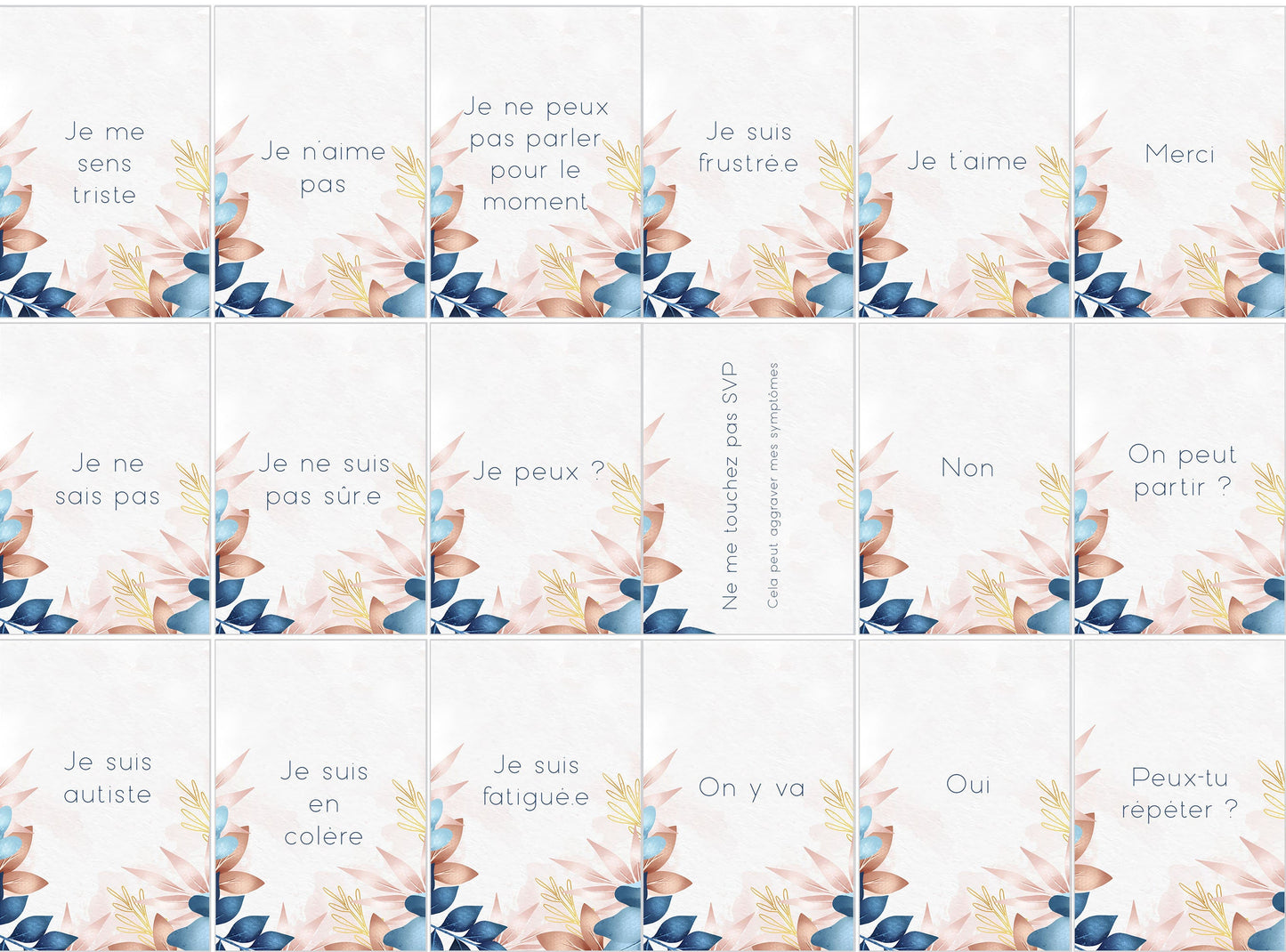 Cartes de communication pour adulte autiste non-verbal