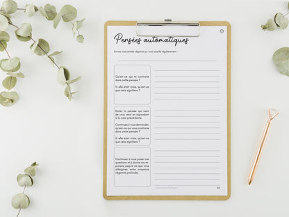 Journal d'autosoin spécial anxiété