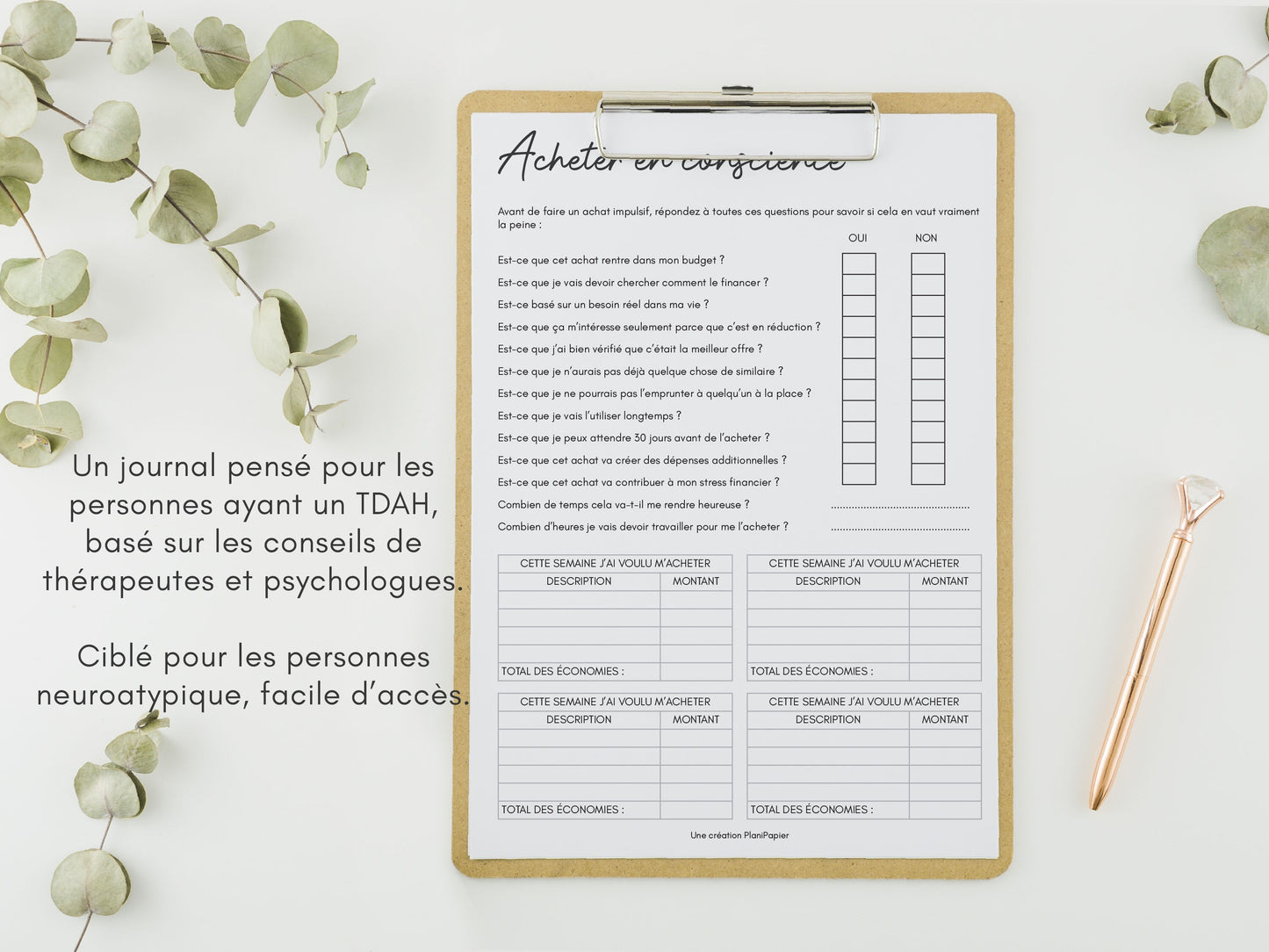 Mini Planificateur TDAH - L'essentiel en 30 pages