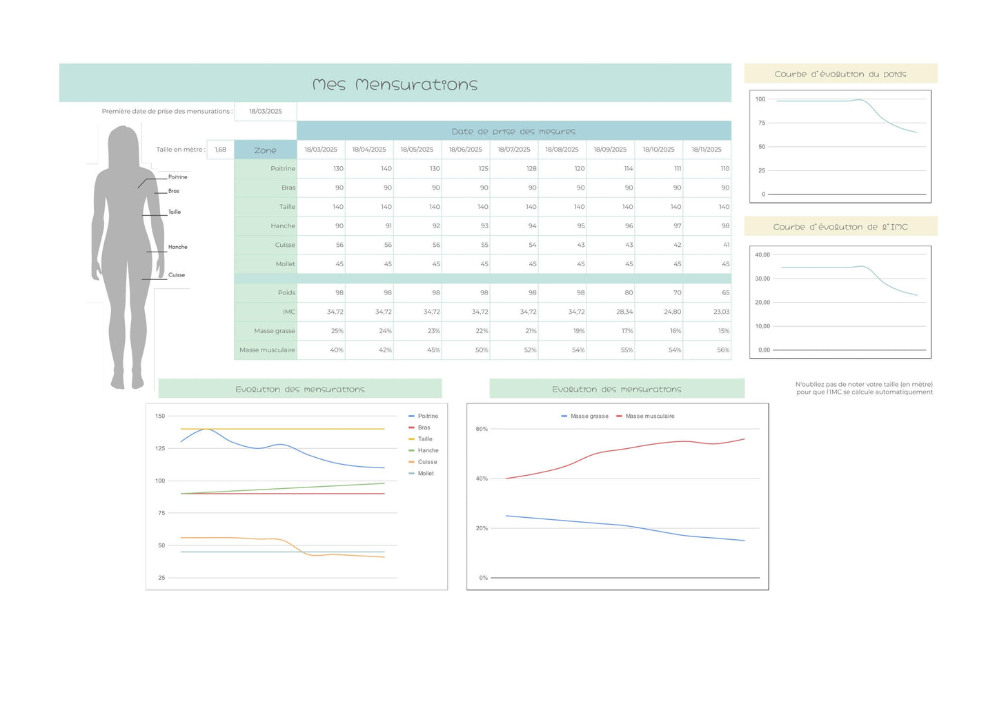 Planificateur fitness et sport - Google Sheets